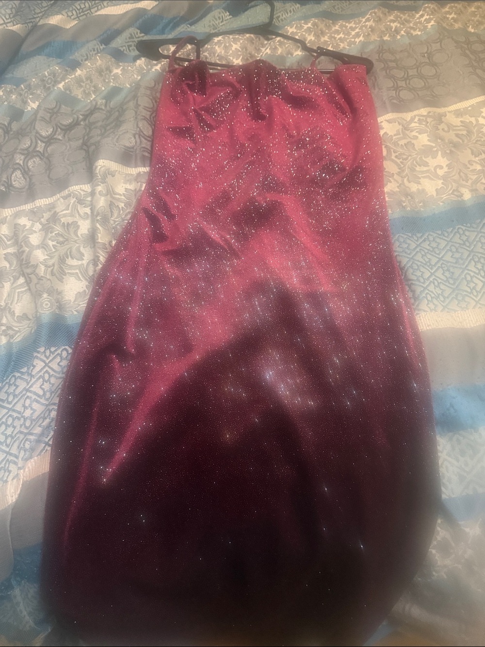Women's Sparkle Burgundy Slip Skirt - Picture 3 of 3